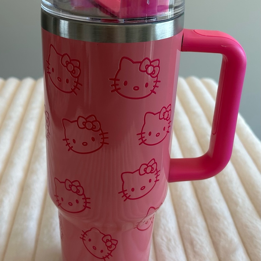 Hello Kitty Pink Tumbler with Handle. **Not Stanley Brand***